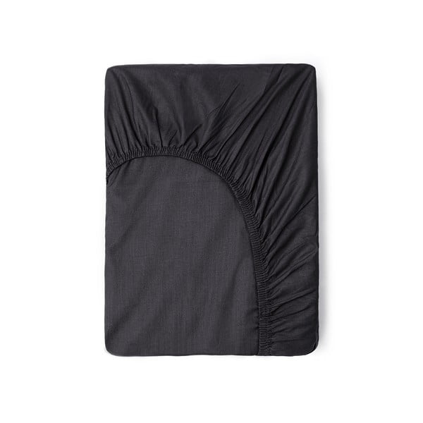 Lenzuolo elastico in cotone grigio scuro, 90 x 200 cm - Good Morning