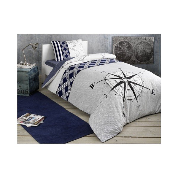 Lenzuolo matrimoniale in cotone ranforce Blu scuro, 160 x 220 cm Navi - Unknown