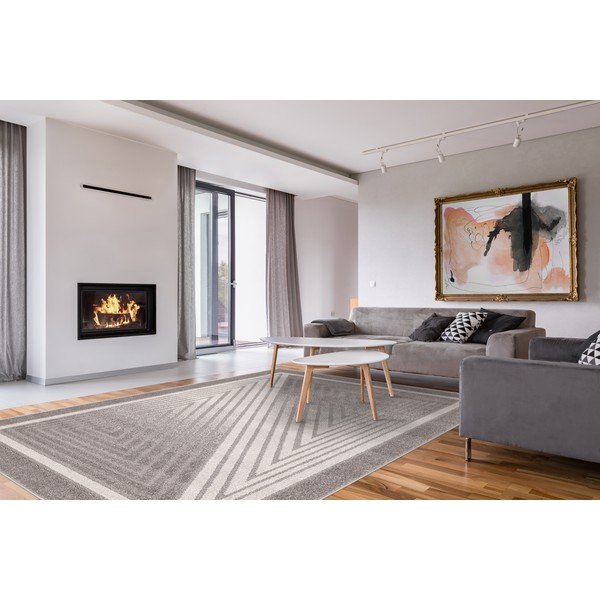 Tappeto grigio e crema 200x280 cm Lori - FD-image-1