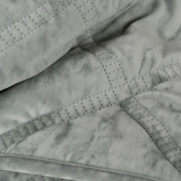 Copriletto verde polveroso in velluto con rivestimento trapuntato 180x260 cm – Ixia-image-2