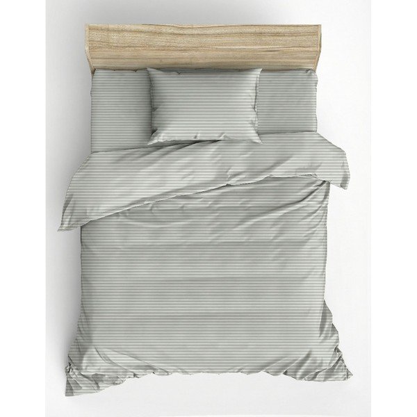Set copripiumino e federa color salvia per letto singolo 200x140 cm Stripe  – Mijolnir-image-2