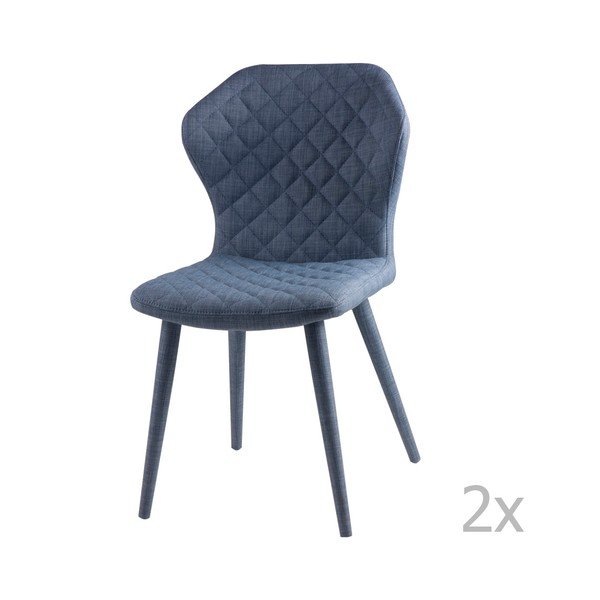 Set di 2 sedie da pranzo blu Avery - sømcasa