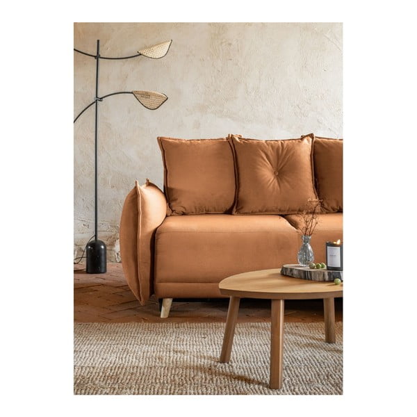 Divano letto in velluto a coste color mattone (variabile) Lazy Lukka - Miuform-image-4