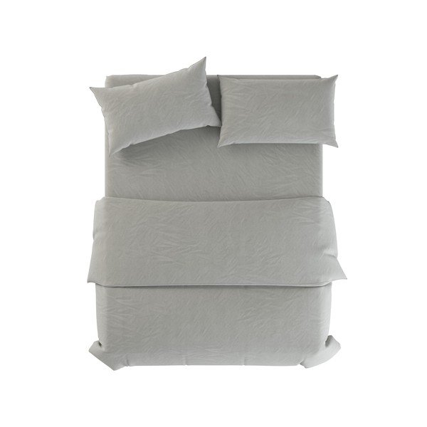 Set copripiumino e federa verde polveroso in lino per letto matrimoniale 200x200 cm Stone – Native Natural