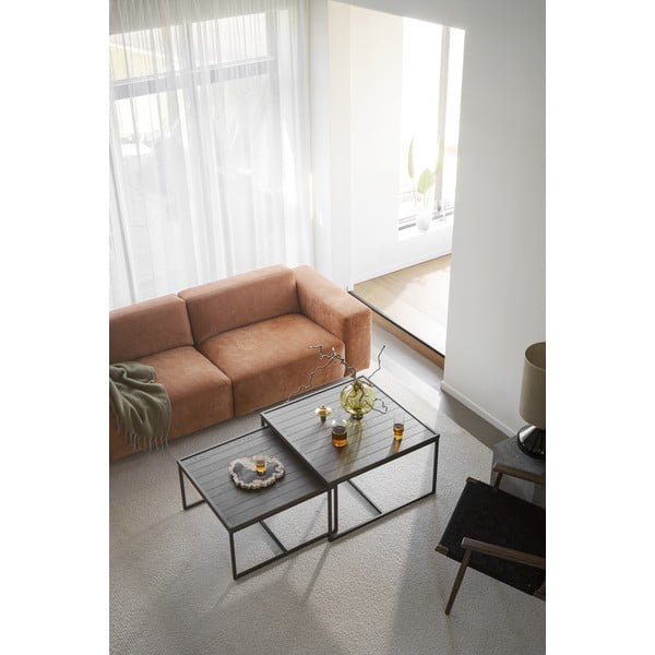 Tavolino marrone scuro con piano in rovere ø 80 cm Deerfield - Rowico-image-1