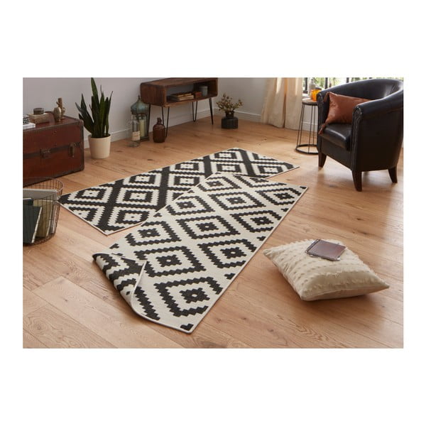 Tappeto da esterno nero e crema , 80 x 250 cm Malta - NORTHRUGS-image-3