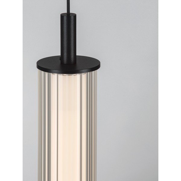 Lampadario LED nero opaco in alluminio con paralume in vetro con intensità regolabile ø 6,5 cm Glovia – Nova Luce-image-2