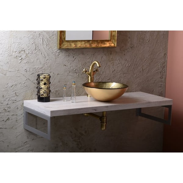 Lavabo rotondo dorato in vetro ø 42 cm Fianna – Sapho-image-3