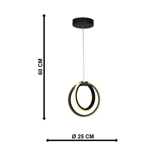 Lampadario LED nero in metallo ø 25 cm Sezen – Squid Lighting-image-4
