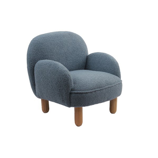 Poltrona per bambini blu con rivestimento in bouclé Rocky – Vipack