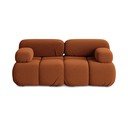 Divano componibile arancione con rivestimento in velluto 190 cm Lokua – Makamii