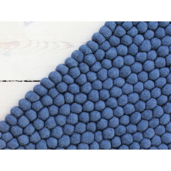 Tappeto in lana blu, 100 x 150 cm Ball Rugs - Wooldot-image-1