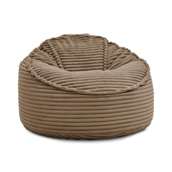 Puof a sacco marrone con rivestimento in velluto a coste Socrate – Bobochic Paris-image-3