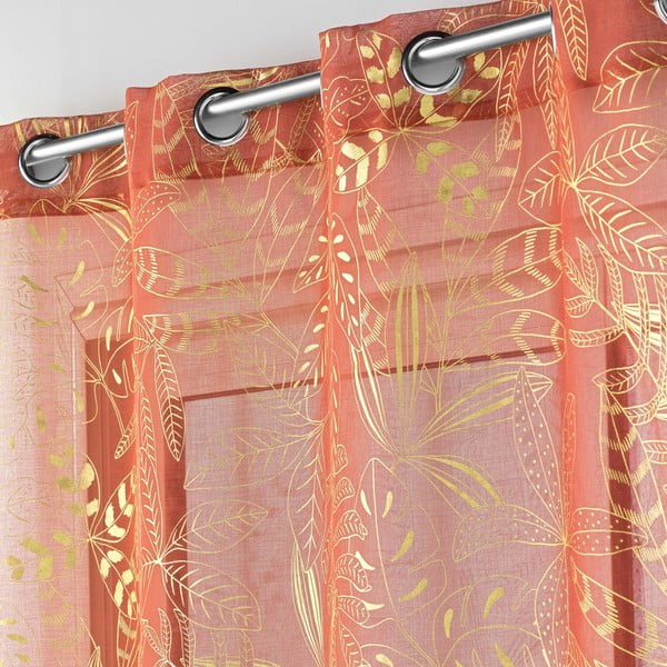 Tenda in voile arancione 140x280 cm Belflor - douceur d'intérieur-image-1