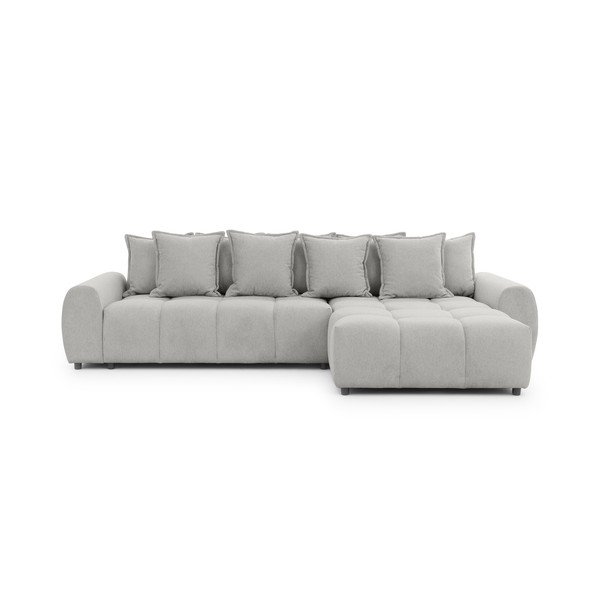 Divano angolare grigio chiaro (con penisola a destra/con chaise lounge) Albane  – Ropez