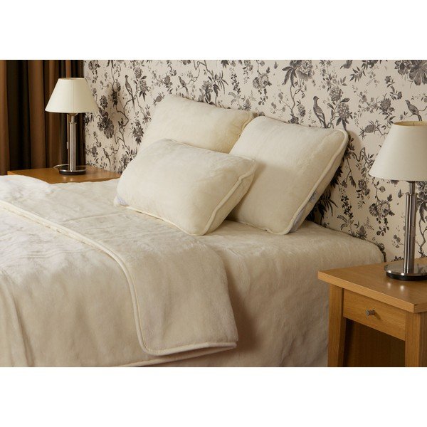 Coperta in lana merino beige Trapunta, 160 x 200 cm - Royal Dream-image-1