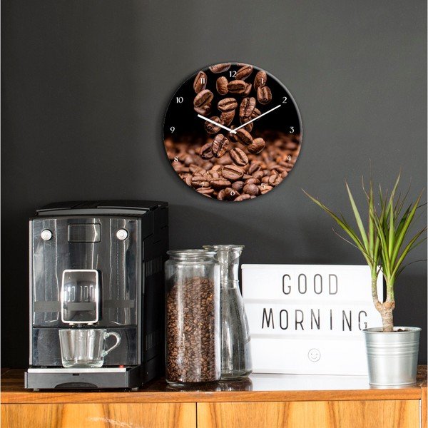Orologio da parete in vetro , ⌀ 30 cm Coffee Seeds - Styler-image-1