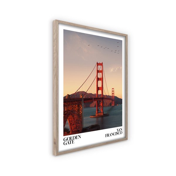 Dipinto stampato con cornice inclusa 50x70 cm Golden Gate – Styler-image-4