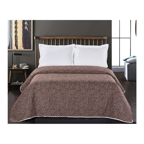 Copriletto in microfibra double-face marrone e bianco, 220 x 240 cm Alhambra - DecoKing-image-3