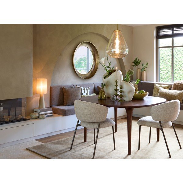 Lampadario color ambra con paralume in vetro Leona – Light & Living-image-1