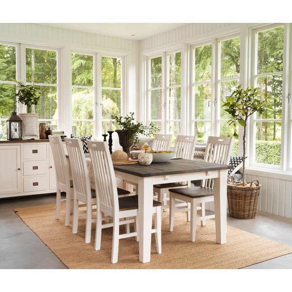 Sedia da pranzo in pino bianco Nottingham - Rowico-image-1