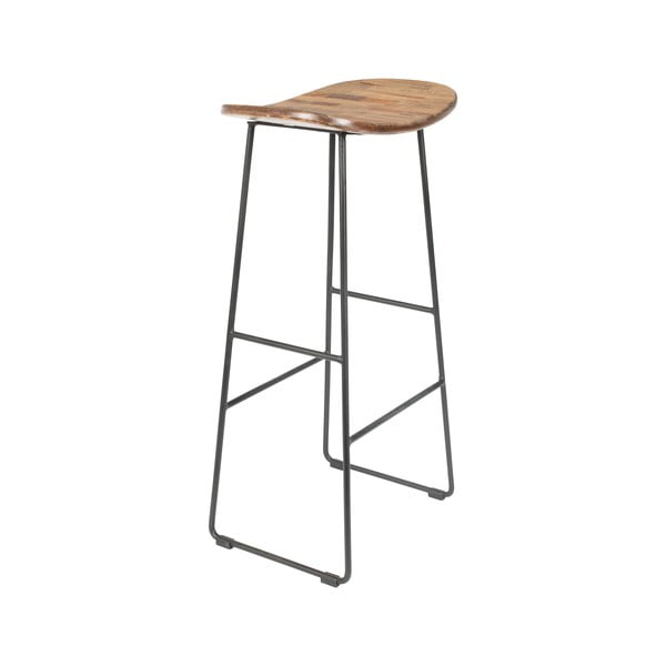 Sedia da bar di colore naturale in teak massiccio (altezza della seduta 76 cm) Tangle – White Label-image-2