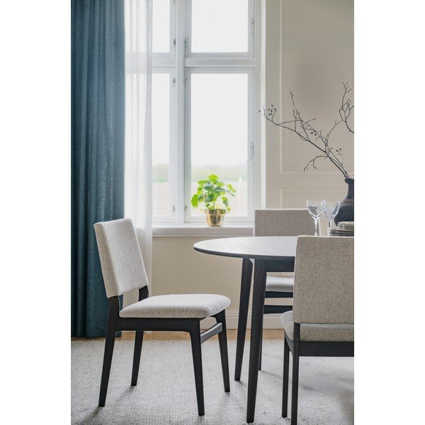 Sedia da pranzo color crema/colore naturale scuro in rovere massiccio Medford – Rowico-image-2