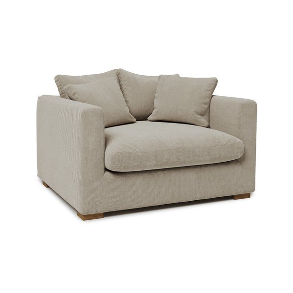 Poltrona in velluto a coste color crema Comfy - Scandic-image-2