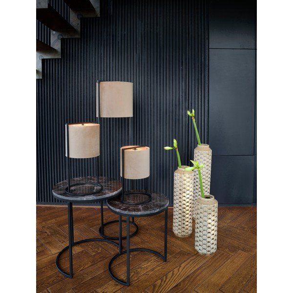 Lampada da tavolo nera e beige (altezza 35 cm) Santos - Light & Living-image-1