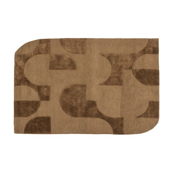 Tappeto marrone in misto lana 170x240 cm Livo – WOOOD