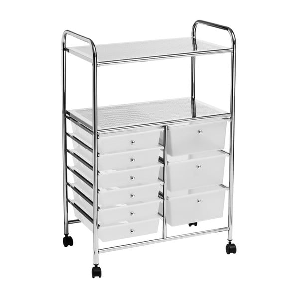 Scaffale mobile in plastica bianco-argento 64x97 cm - Premier Housewares