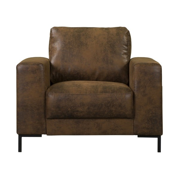 Poltrona marrone con rivestimento in finta pelle Lofty Lilly – Miuform-image-2