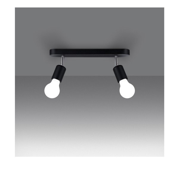 Plafoniera nera in metallo ø 6 cm Brando – Sollux-image-1