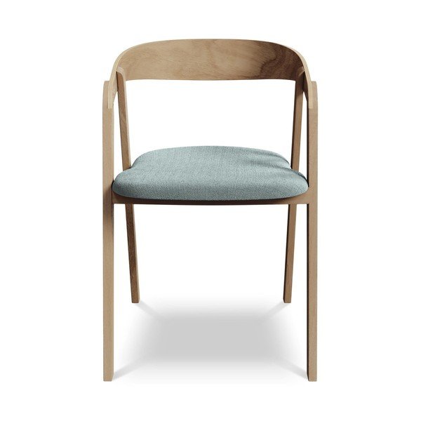 Sedia da pranzo blu in legno massiccio Erika – Makamii-image-1