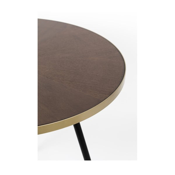 Tavolo da pranzo rotondo con piano in noce ø 91 cm Denise - White Label-image-3