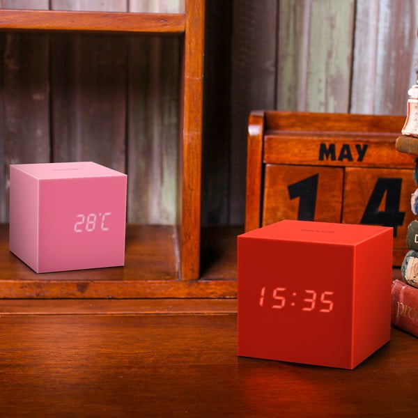 Sveglia a LED rossa Cubo di gravità Gravity Cube Click - Gingko-image-2