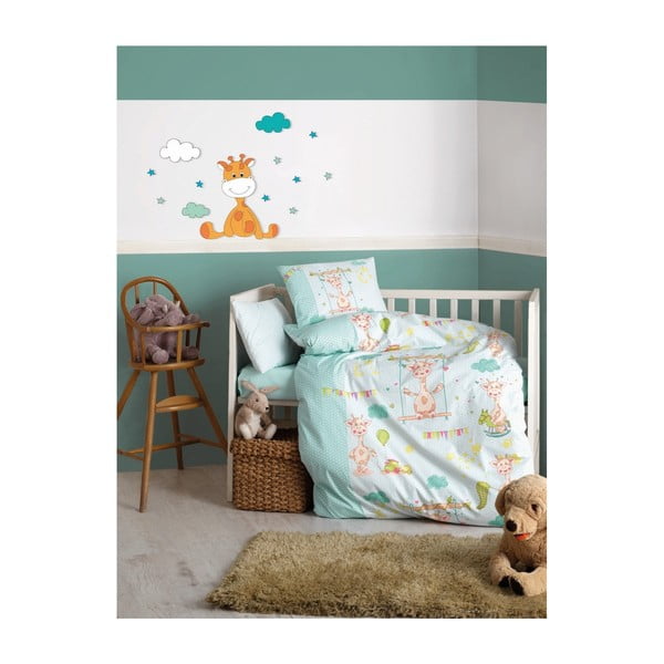 Biancheria da letto singola per bambini in cotone Zurafa, 100 x 150 cm - Mijolnir