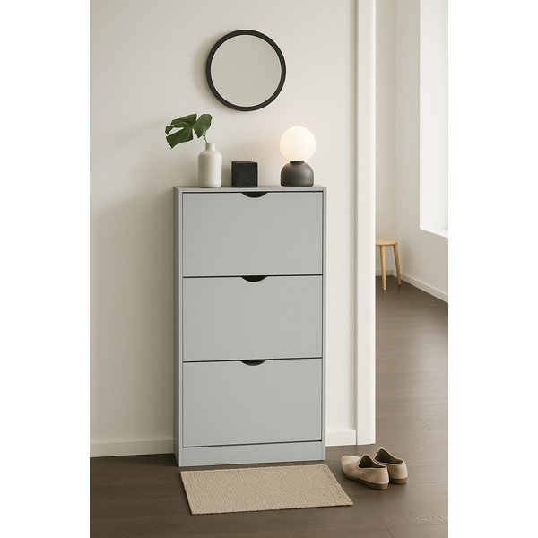 Scarpiera grigia con ante ribaltabili 60x118x24 cm Stelo – Bonami Essentials-image-1