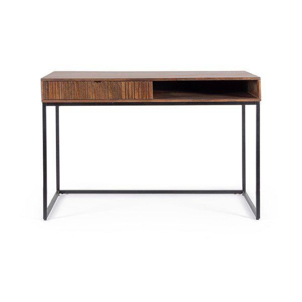 Scrivania con piano in legno di mango 60x120 cm Tadita – Bizzotto-image-1