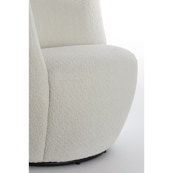 Poltrona bianca in tessuto bouclé Senja - Light & Living-image-1