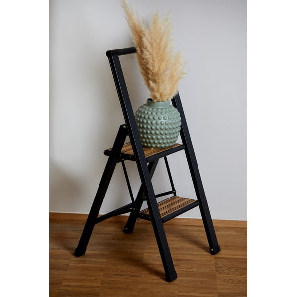 Scala pieghevole antiscivolo in alluminio nero Stepladder II. - Wenko-image-4