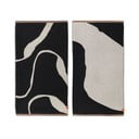 Asciugamani bianchi e neri in set da 2 pezzi in cotone biologico 50x90 cm Nova Arte - Mette Ditmer Denmark