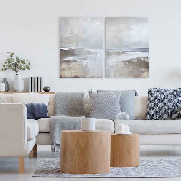 Set di quadri con elementi dipinti a mano 2 pz 50x70 cm Breeze – Styler-image-2