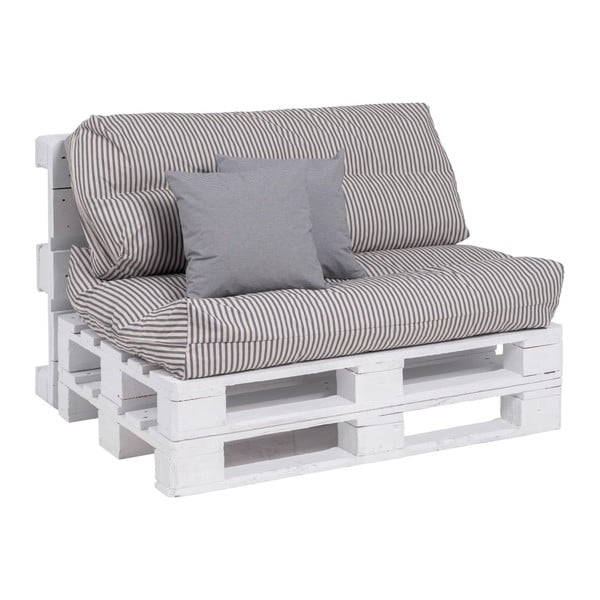 Set di 4 sedie da giardino di pallet grigie e beige 80x112 cm - Ixia