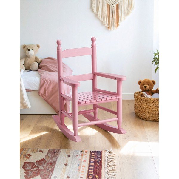 Sedia per bambini rosa in pioppo massiccio – Premier Housewares-image-3