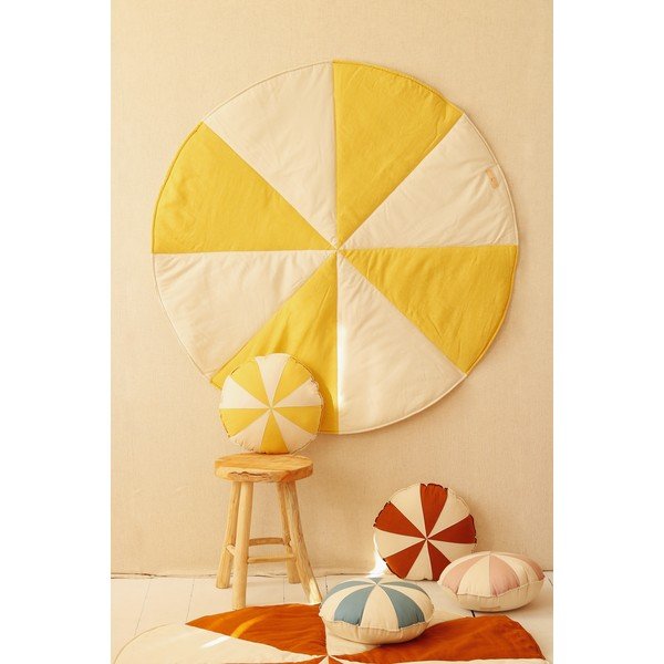 Coperta per bambini gialla e beige Honey Circus - Moi Mili-image-4