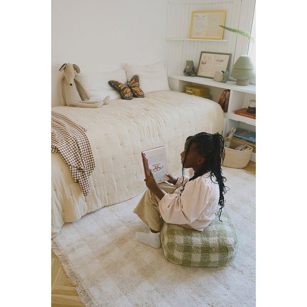 Pouf a sacco per bambini verde Vichy – Lorena Canals-image-1