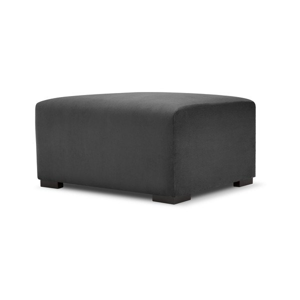 Pouf in velluto a coste grigio scuro Hobart - Cosmopolitan Design