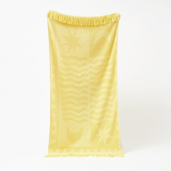 Telo mare in cotone giallo, 160 x 90 cm Luxe - Sunnylife