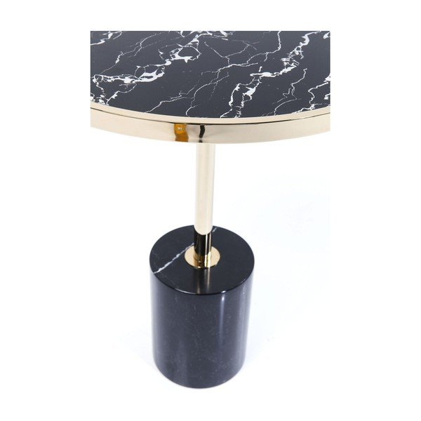 Tavolino nero con base in oro Base, ø 46 cm San Remo - Kare Design-image-4